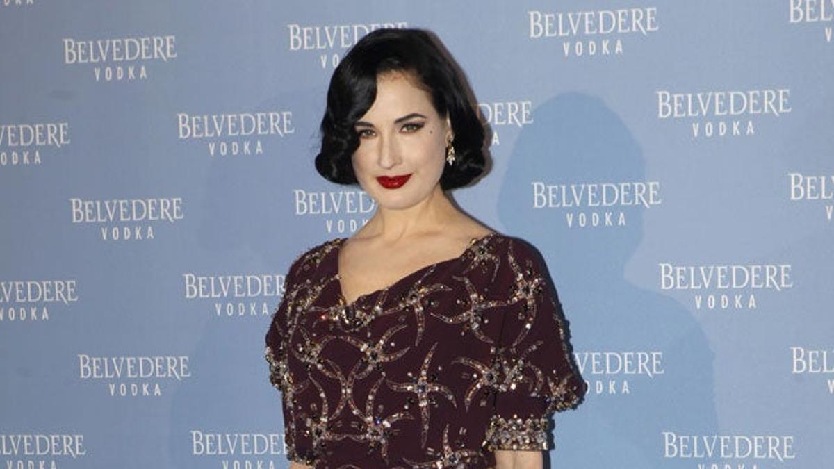 Dita Von Teese en la fiesta del vodka Belvedere organizada en Madrid