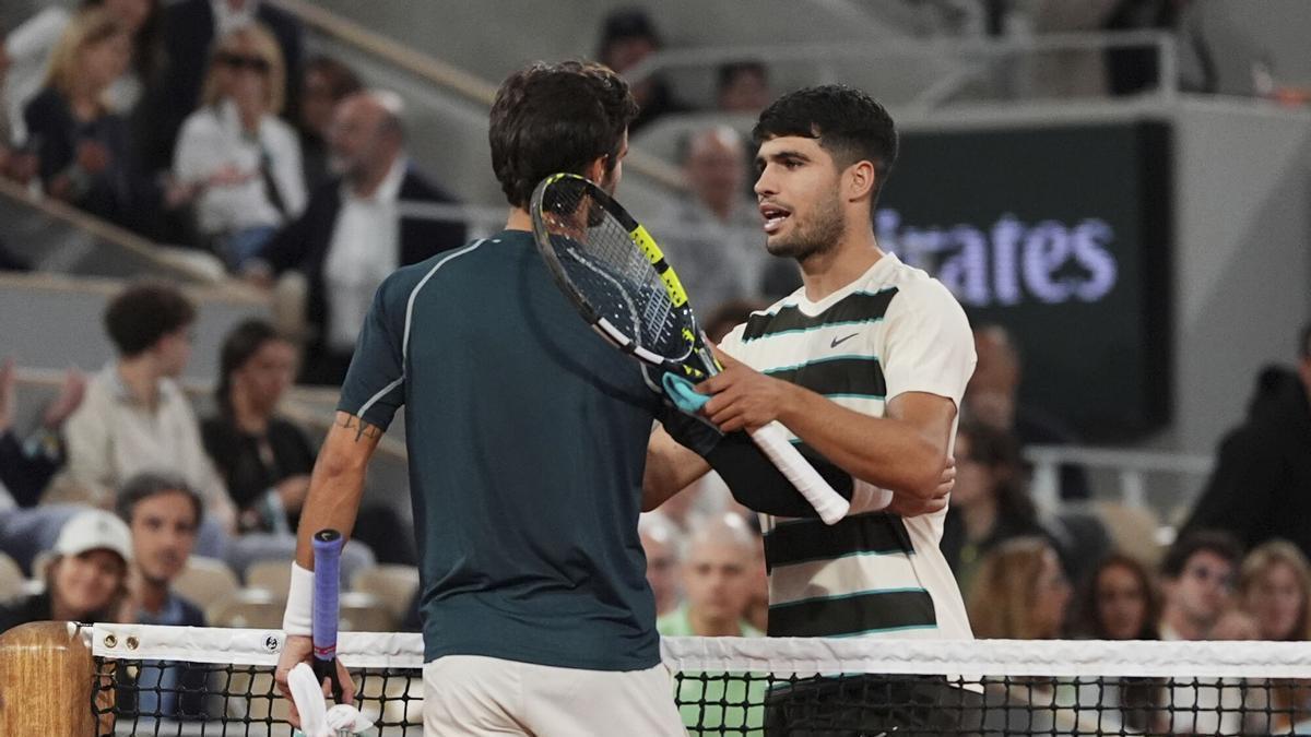 Roland Garros: Lorenzo Musetti - Carlos Alcaraz, en imágenes
