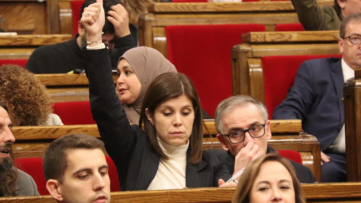 La portavoz de ERC en el Parlament, Marta Vilalta, este miércoles en el Parlament.
