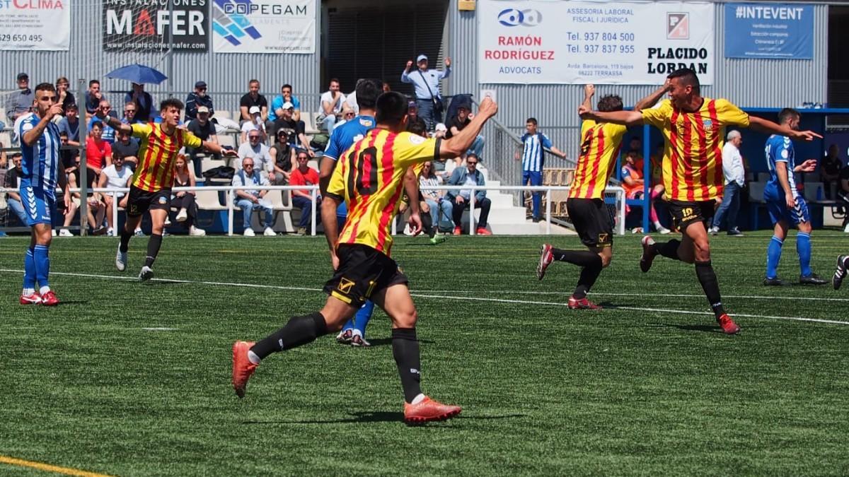 El Sant Andreu celebra su gol en el play-off