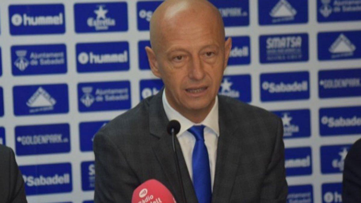 El presidente del Sabadell, Esteve Calzada, se acuerda de los socios.