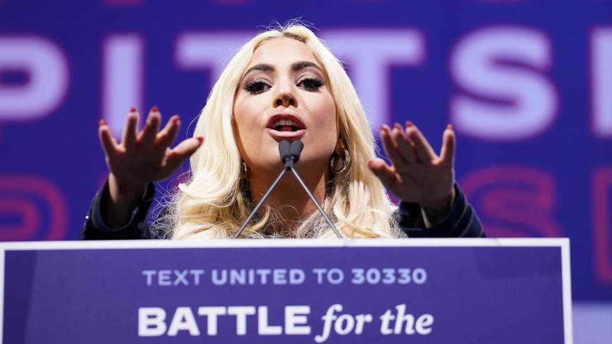 Una imagen de Lady Gaga en el fin de campaña de Biden.