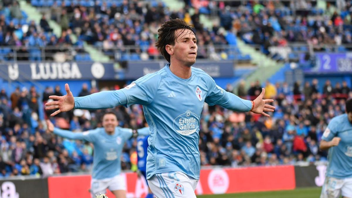 Allende celebre su primer gol como jugador del Celta.