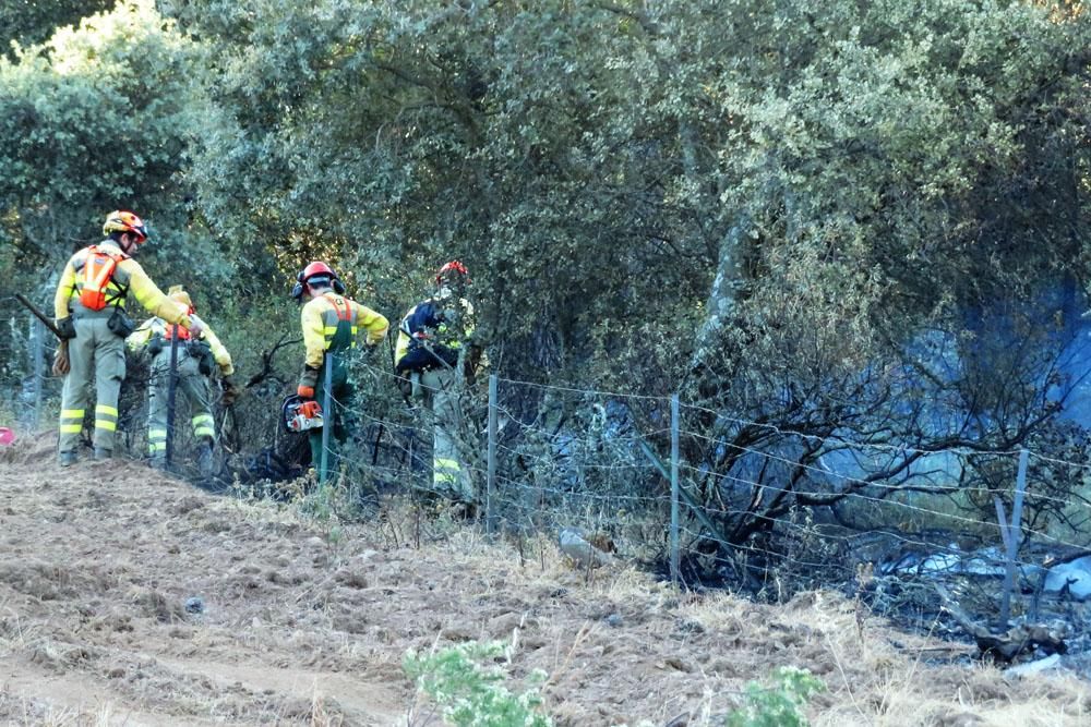 Incendio forestal en la Sierra de Aguafría de Monesterio