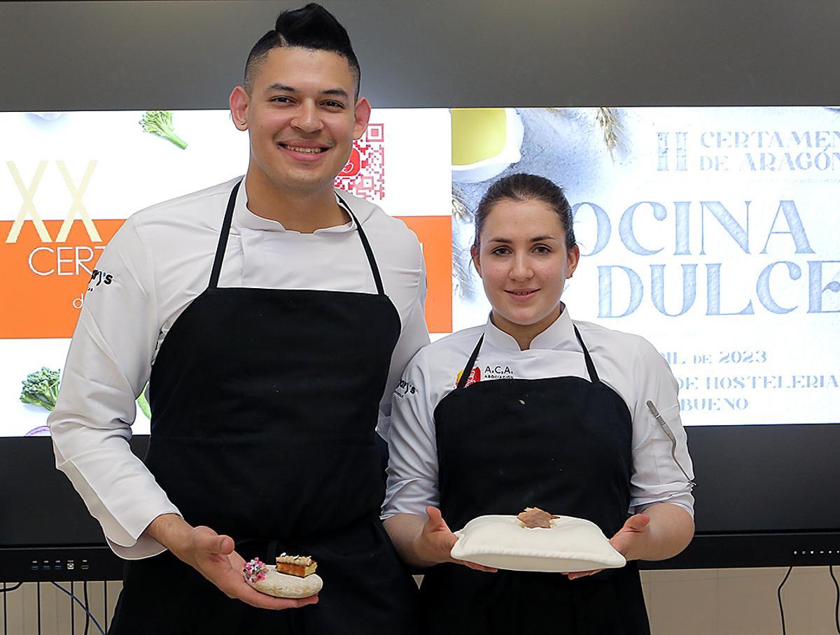 Andrea Casado y Ariel Munguia, ganadores del certamen de cocina dulce