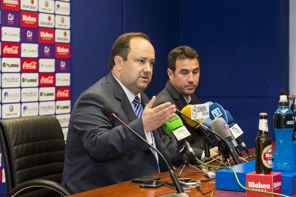 Rueda de prensa en el Tartiere por la marcha de Carmelo del Pozo