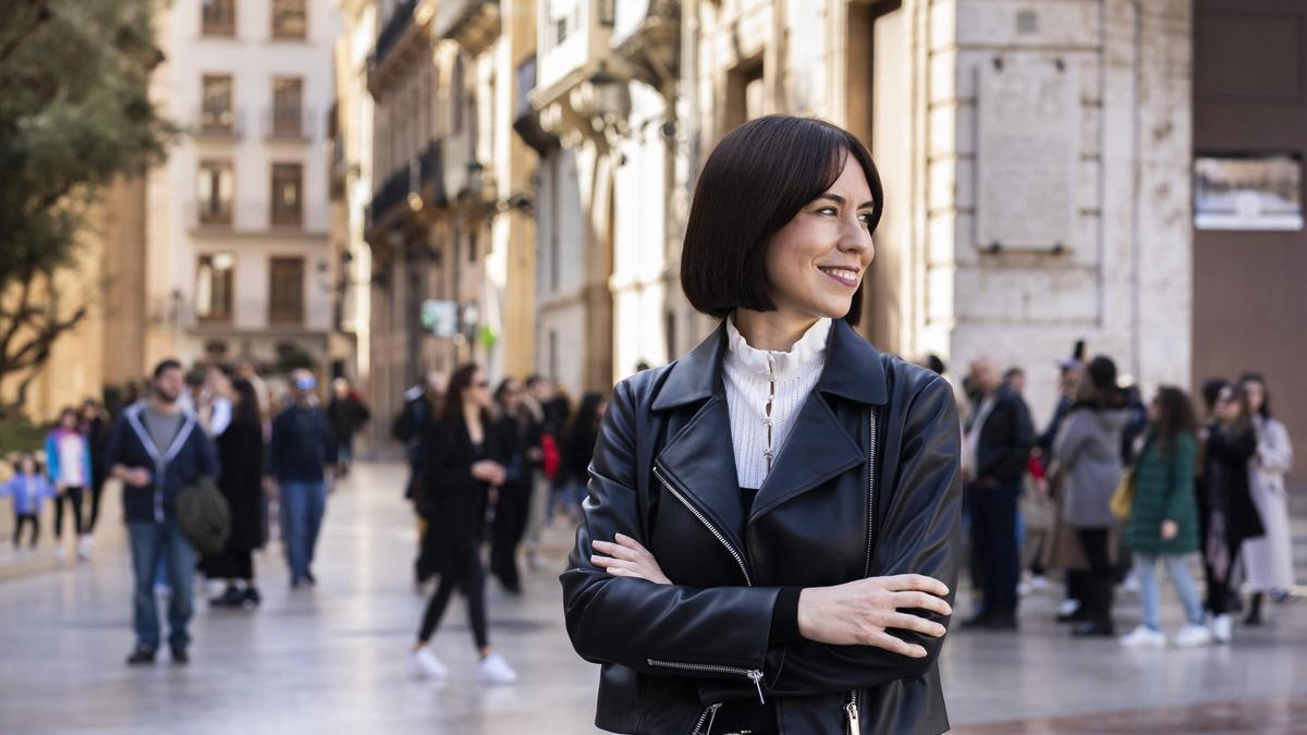 Morant, en la plaza de la Virgen de València.