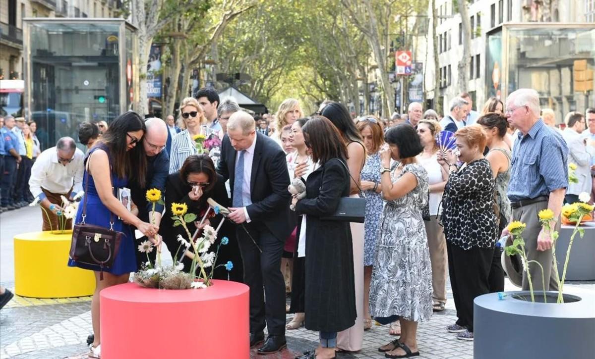 Acto de homenaje por los atentados del 17A en Barcelona y Cambrils.