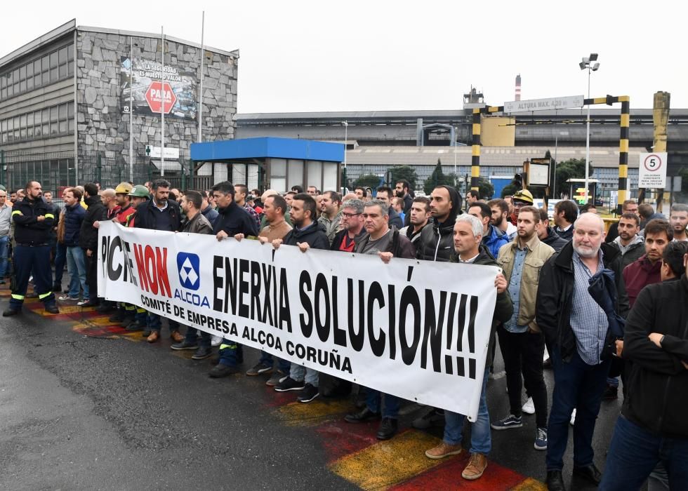 Manifestación de trabajadores de Alcoa en A Coruña
