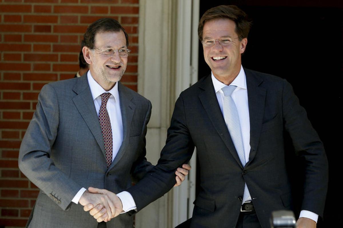El president del Govern, Mariano Rajoy, i el primer ministre d’Holanda, Mark Rutte, al juny.
