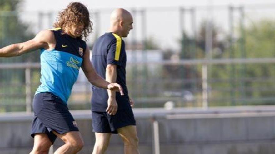 Puyol durante una sesión de entrenamiento