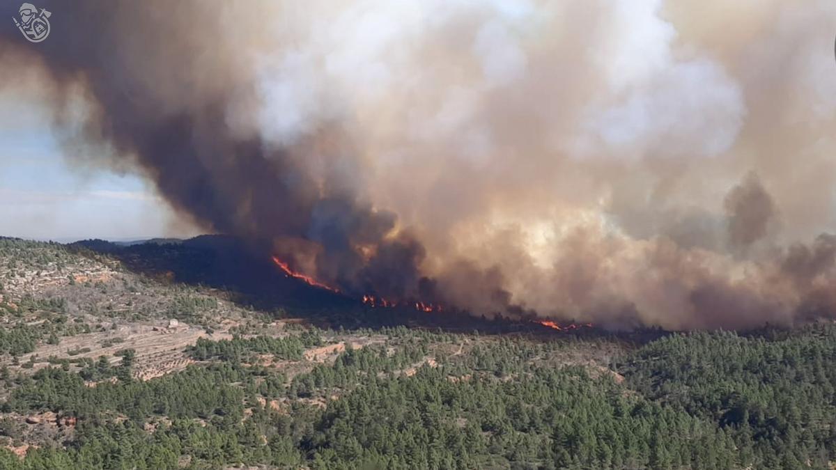 Vídeo del incendio en Villanueva de Viver