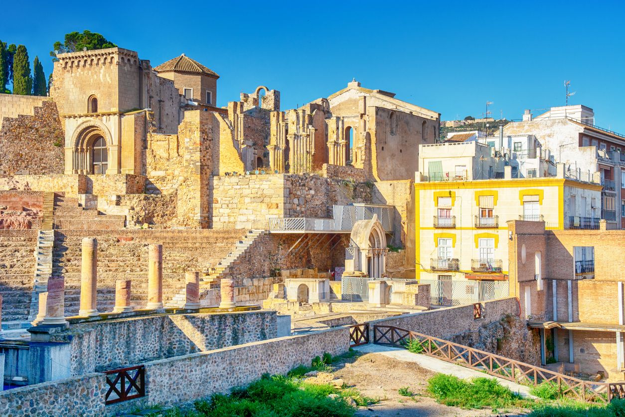 Vista aérea del Teatro Romano de Cartagena