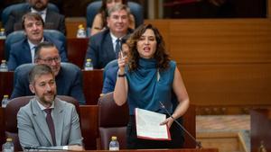 Isabel Díaz Ayuso, interviene durante el pleno de la Asamblea de Madrid este jueves