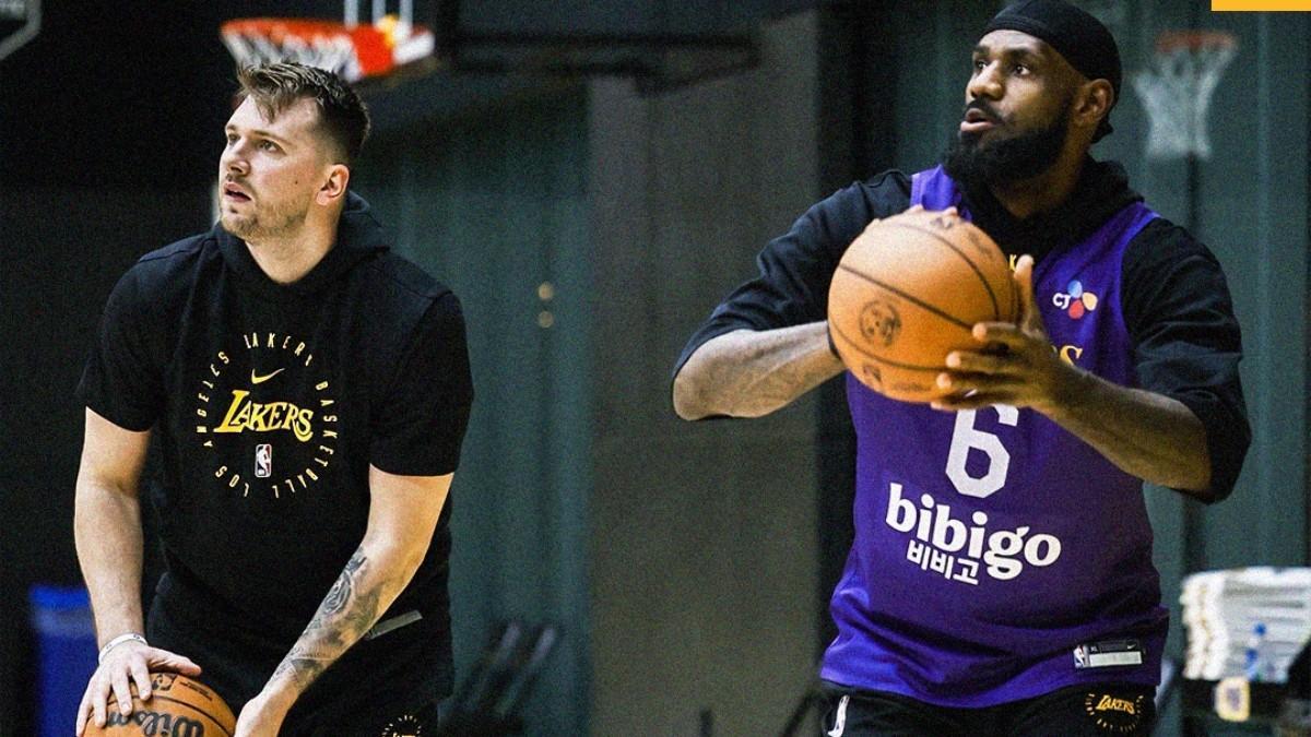 Doncic ya compartió pista con sus nuevos compañeros