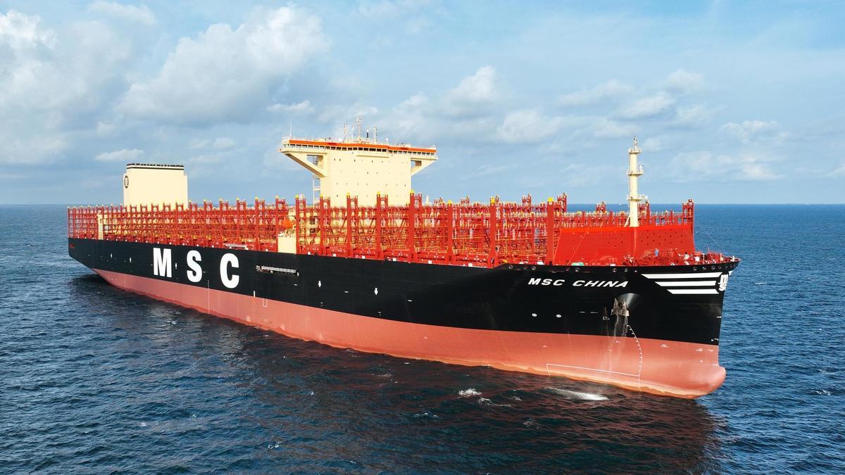El &quot;MSC China&quot;, entregado en octubre por Jiangnan, es el buque portacontendores de mayor capacidad.