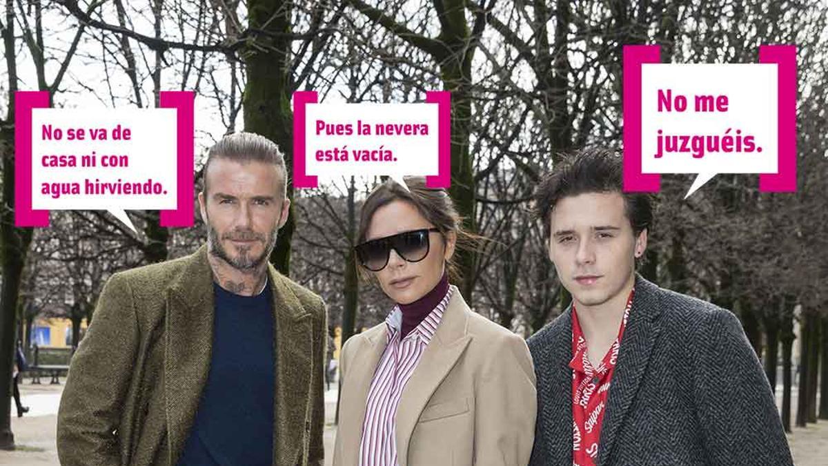 David y Victoria Beckham con su hijo Brooklyn