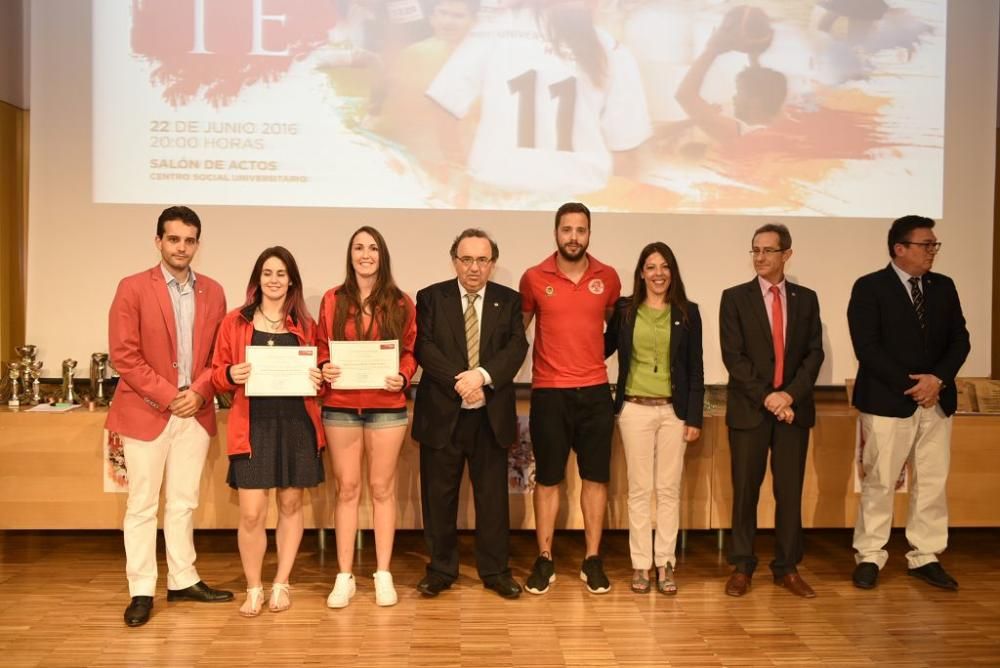 La Universidad de Murcia reconoce a sus mejores deportistas en su primera gala de fin de curso