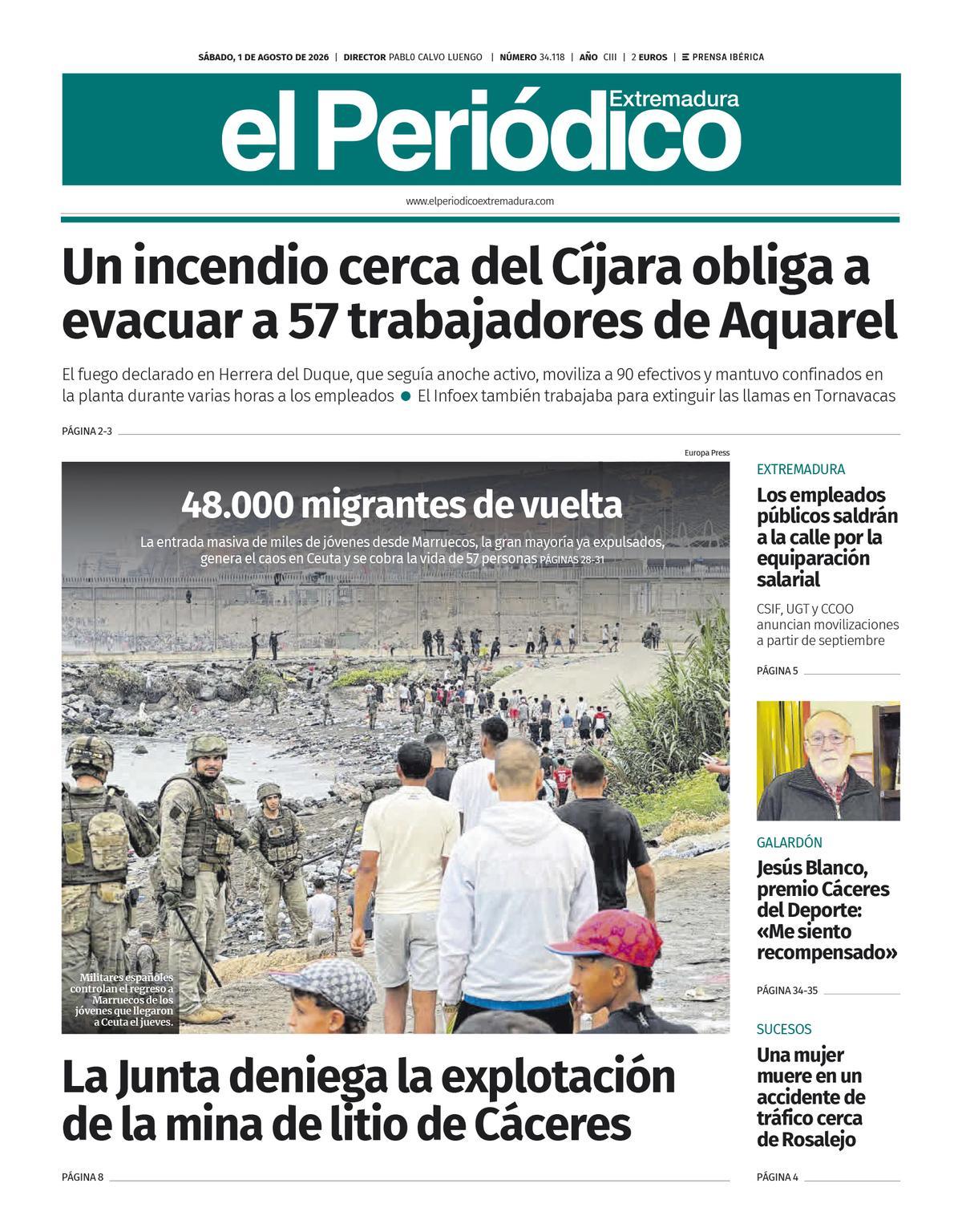 Consulta la portada correspondiente al día 01 de agosto de 2026