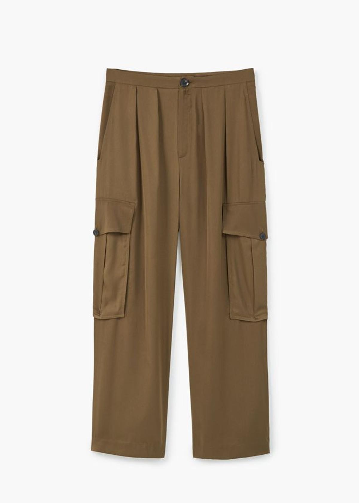 Pantalón palazzo cargo, Mango (25,99€)