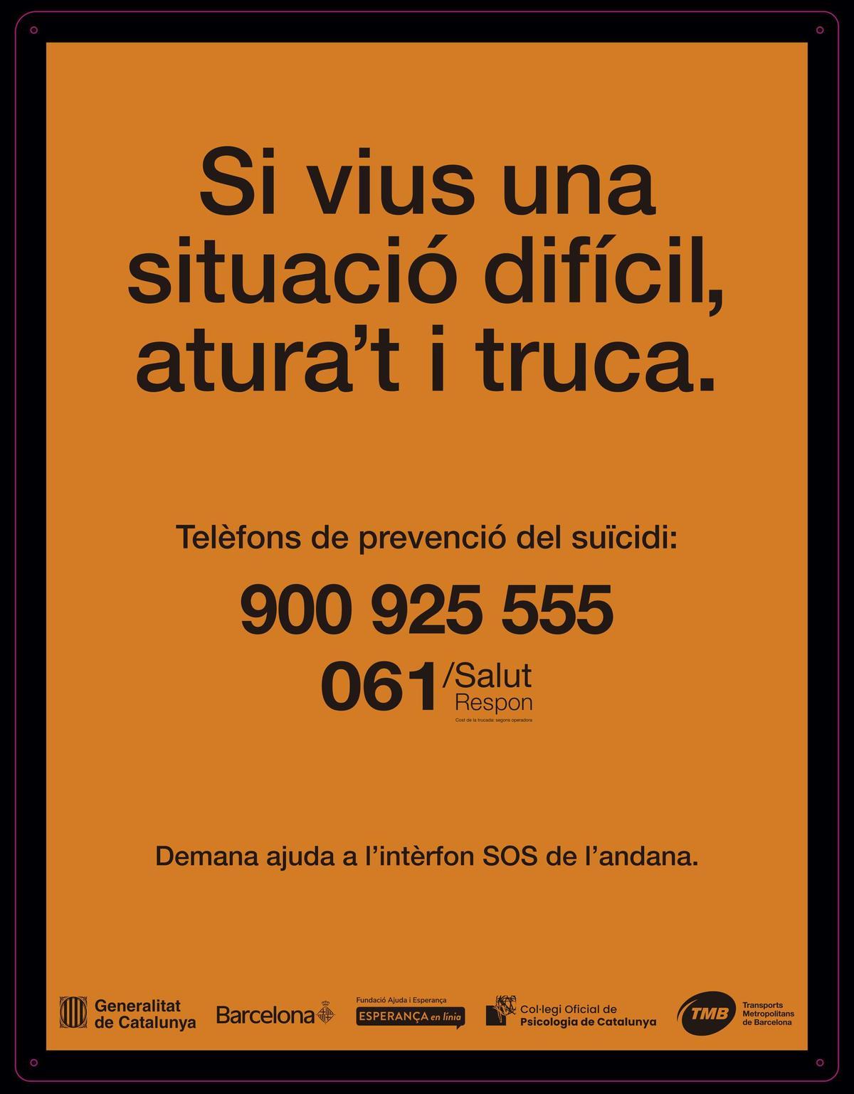 El nuevo cartel que se instalará en todas las estaciones de las líneas 1, 2, 3, 4 y 5 durante el próximo año.