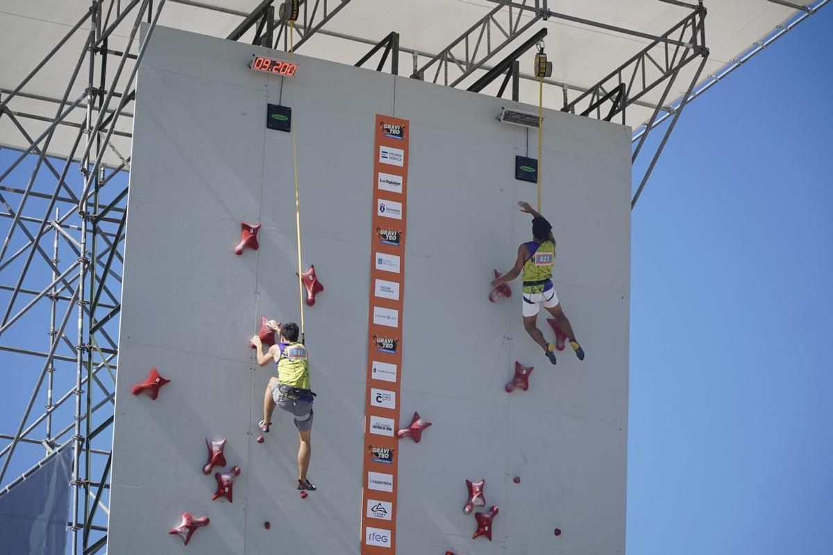 Final del Open juvenil de Escalada de Velocidad en GRAVITEO A Coruña Xacobeo