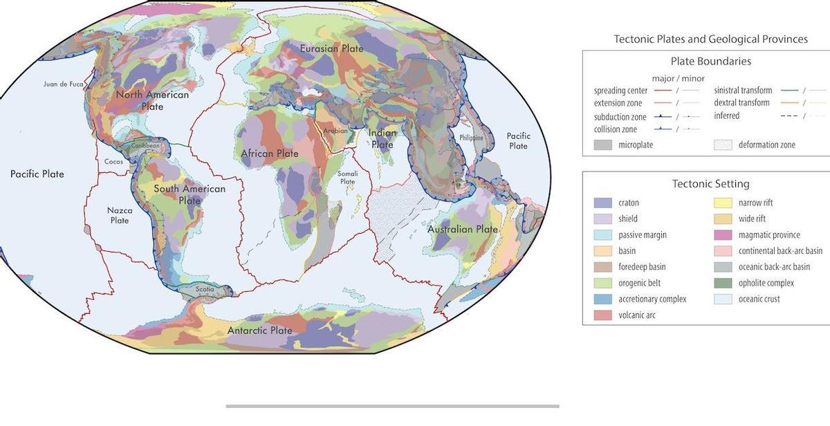 Placas y provincias tectónicas