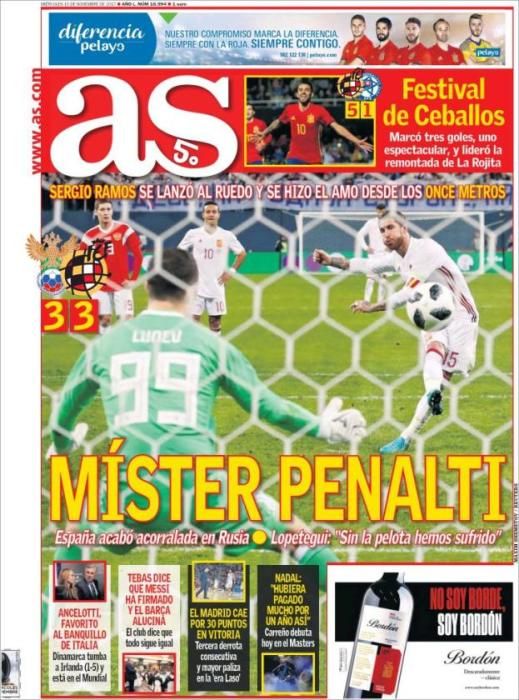 La portadas deportivas del miércoles 15 de noviembre