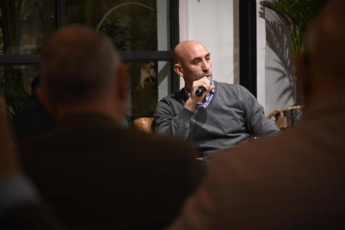 Luis Rubiales, durante la presentación de su libro en Barcelona.