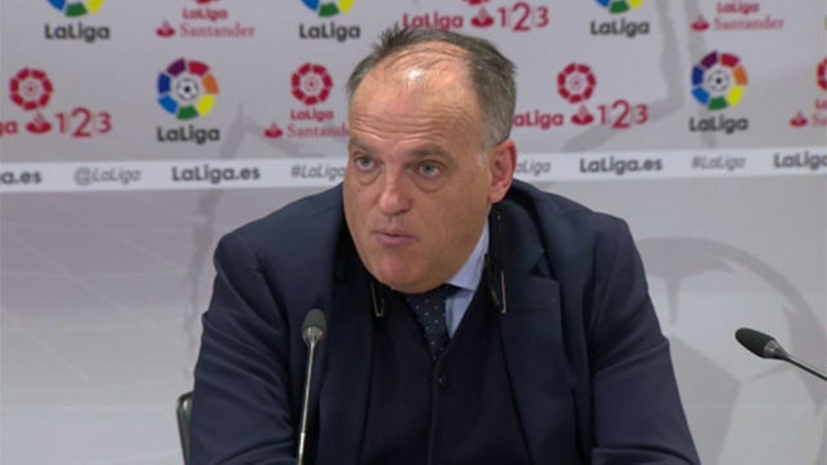 Tebas dice que Piqué se equivocó en sus declaraciones sobre el Real Madrid