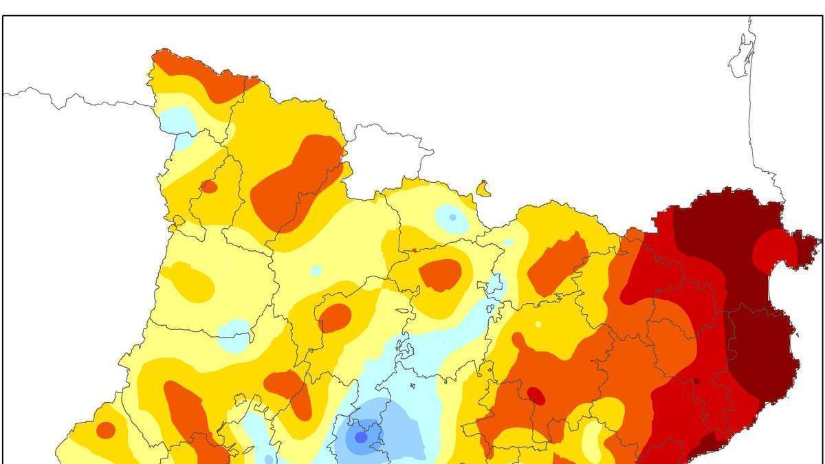 Precipitació acumulada respecte de la mitjana climàtica