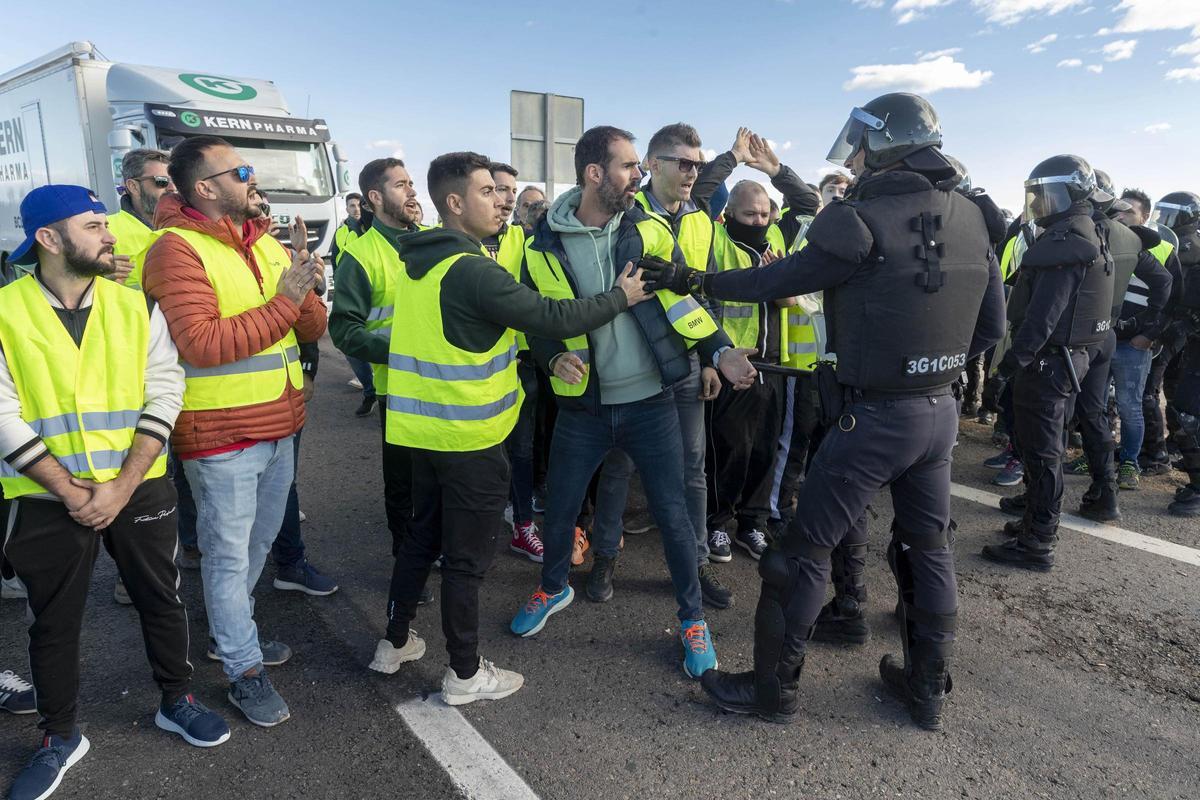 Las protestas, en la AP-7, en Murcia