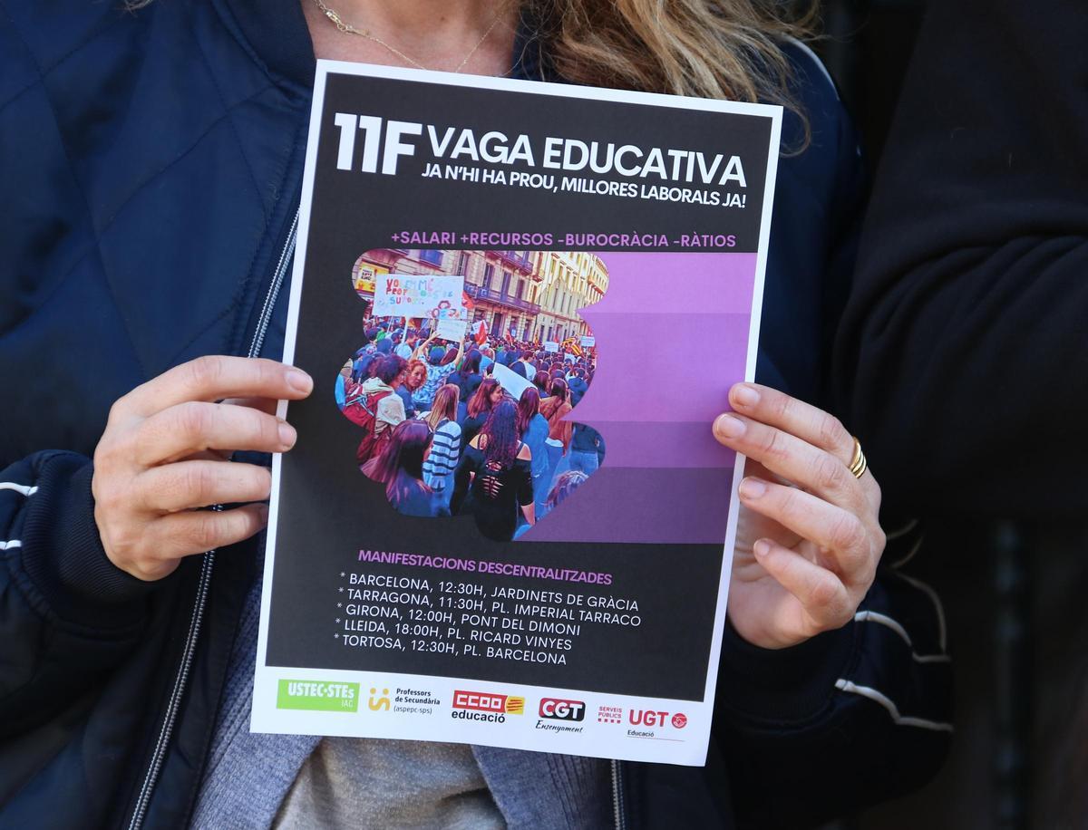 Un cartell anunciant la vaga de dimecres vinent.