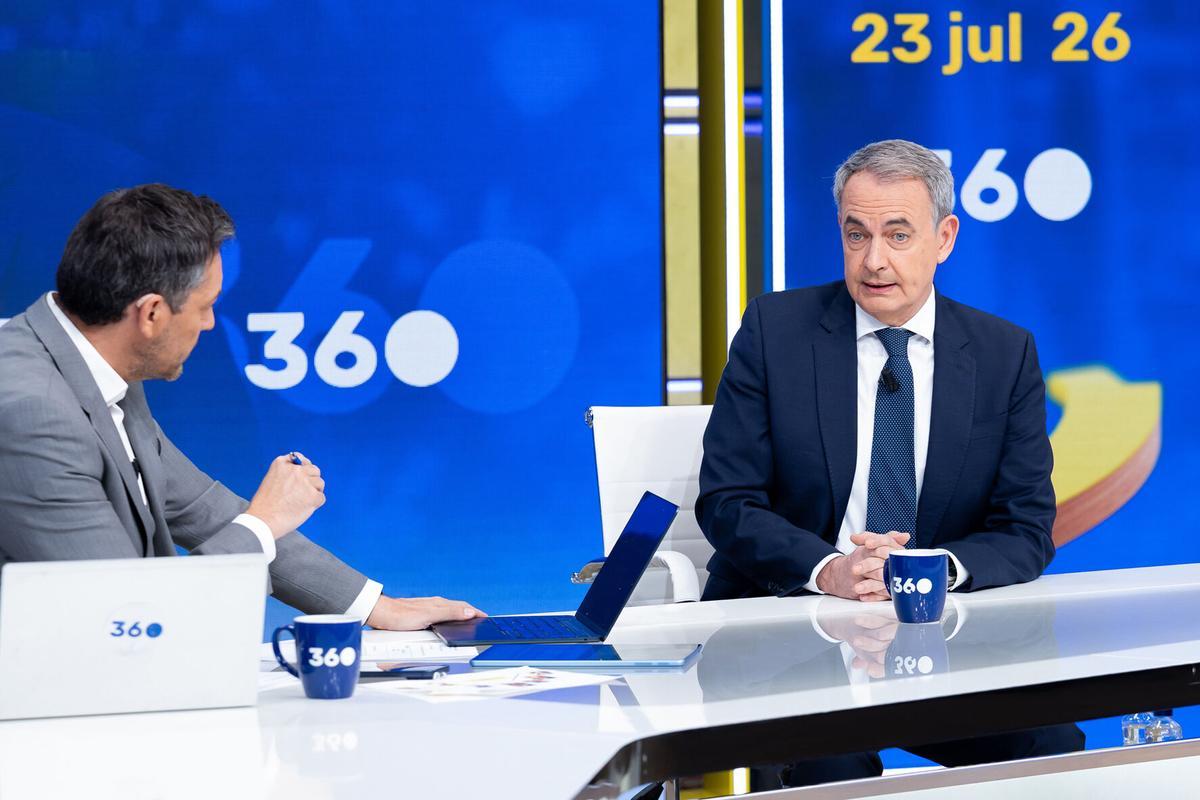El expresidente del Gobierno José Luis Rodríguez Zapatero ha asegurado este jueves en una entrevista en TVE. EFE/TVE/SOLO USO EDITORIAL/SOLO DISPONIBLE PARA ILUSTRAR LA NOTICIA QUE ACOMPAÑA (CRÉDITO OBLIGATORIO). Sustituye texto principal