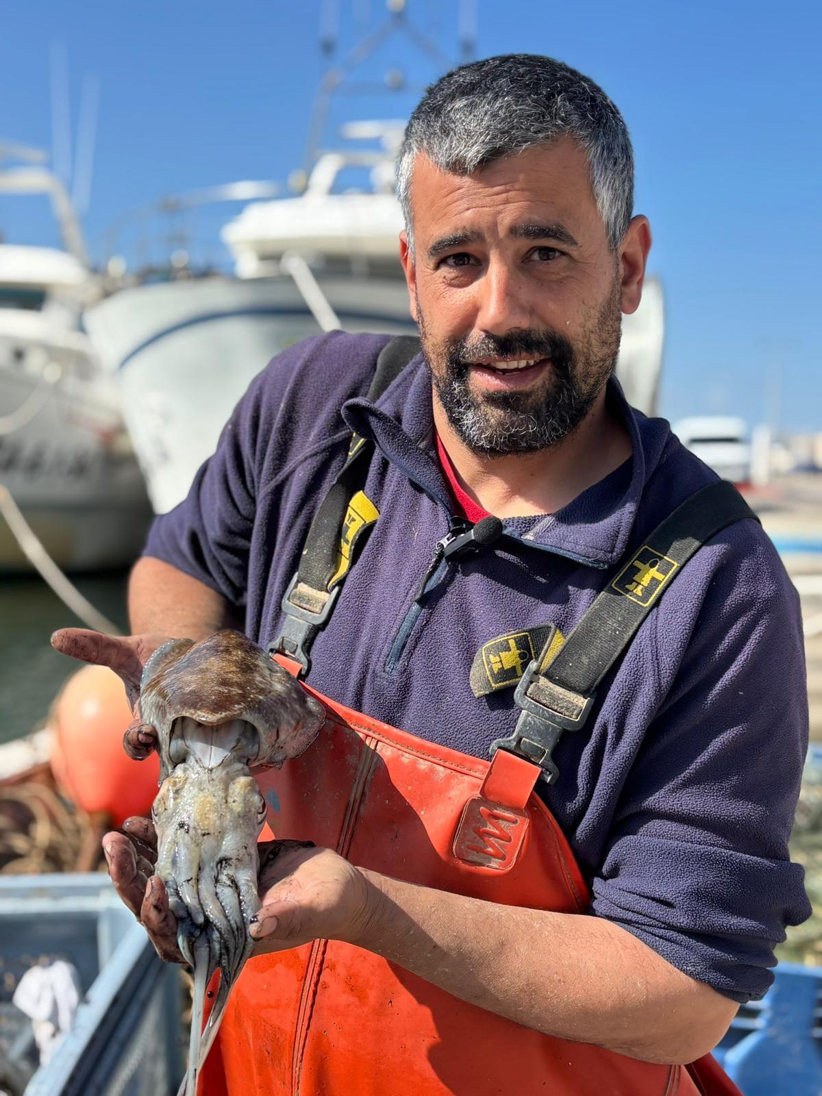 Pau Rosell amb una sípia.