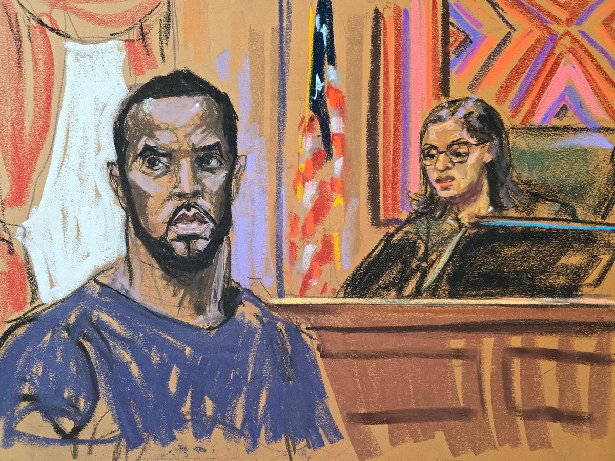 Esbozo de Sean 'Diddy' Combs ante la juez Robyn Tarnofsky, en la corte de Manhattan (Nueva York) el 17 de septiembre de 2024.