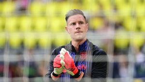Marc-André ter Stegen, en el calentamiento previo al Villarreal-Barça, el día que se lesionó.
