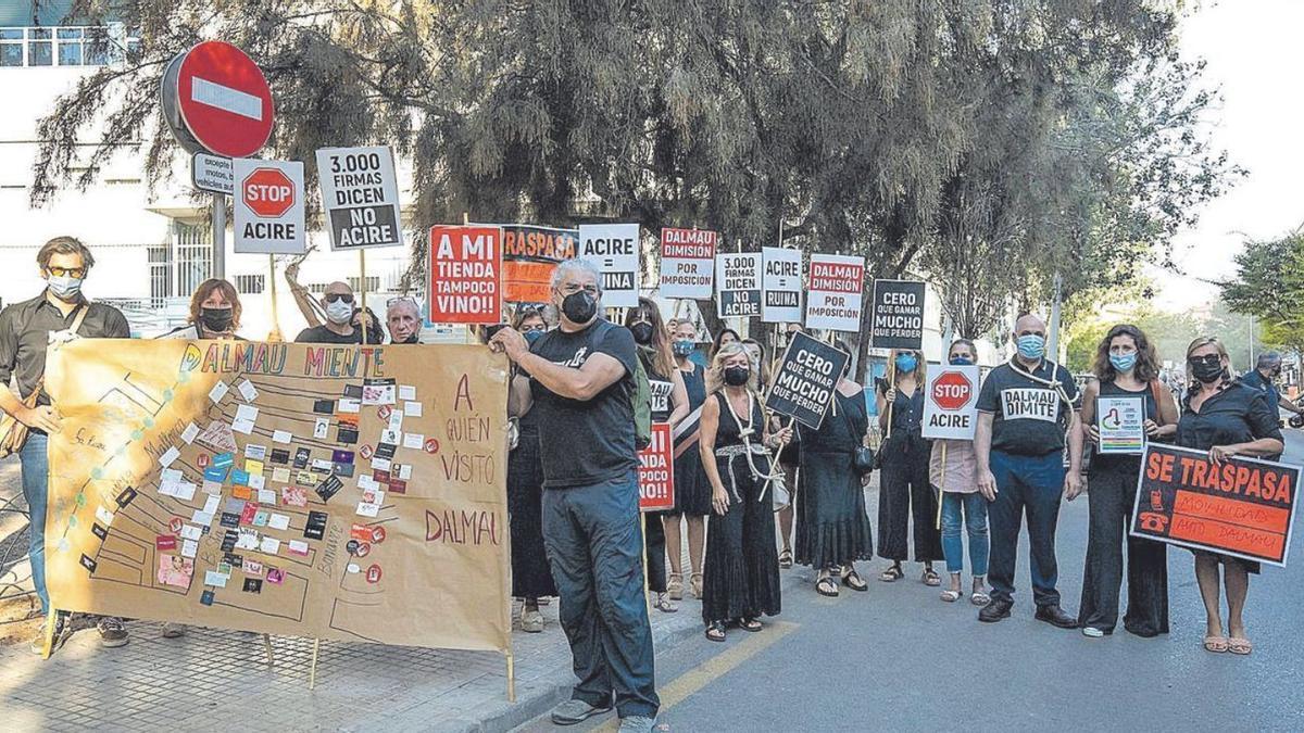 Una de las protestas convocadas por comerciantes de la calle Bonaire, itegrantes del colectivo Recuperem Palma.