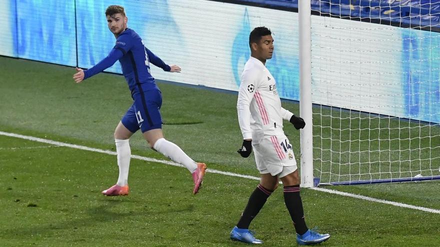 Werner celebra el primer gol del Chelsea.