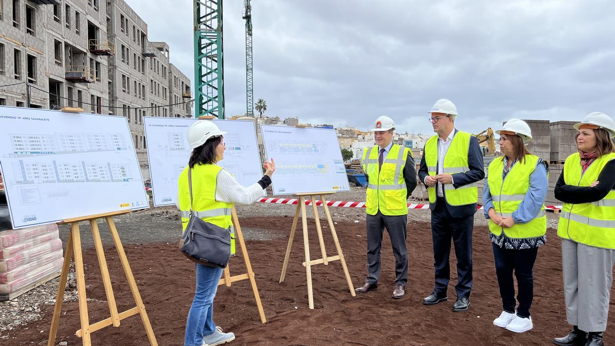 Hidalgo, Pestana, Sanz y Santana durante la explicación del proyecto