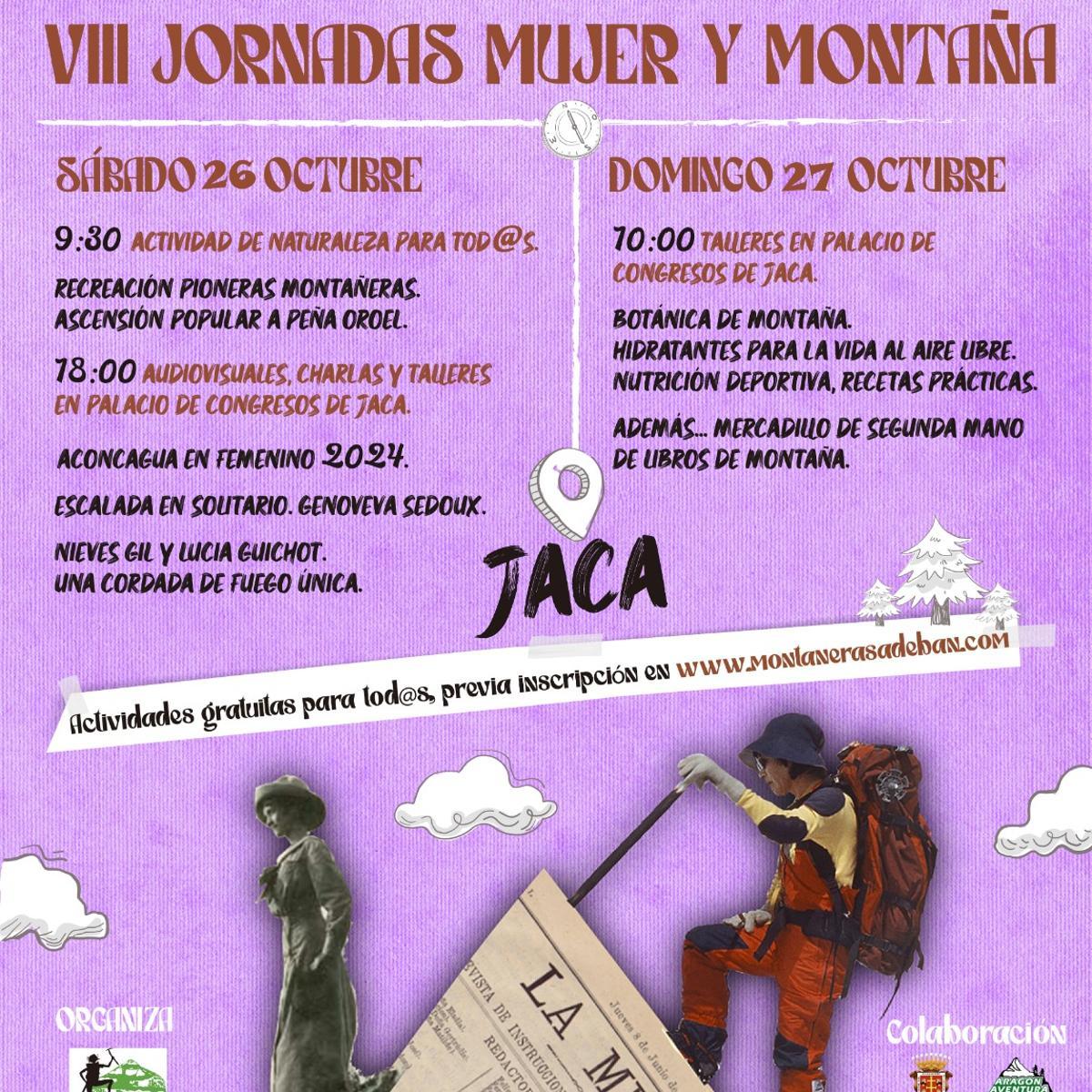 Cartel promocional de las VIII Jornadas de Mujer y Montaña