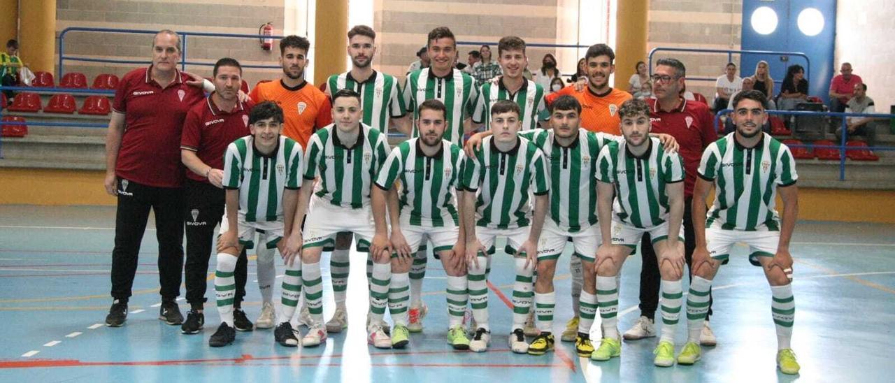 Formación del Córdoba Futsal B durante un partido de la presente temporada.