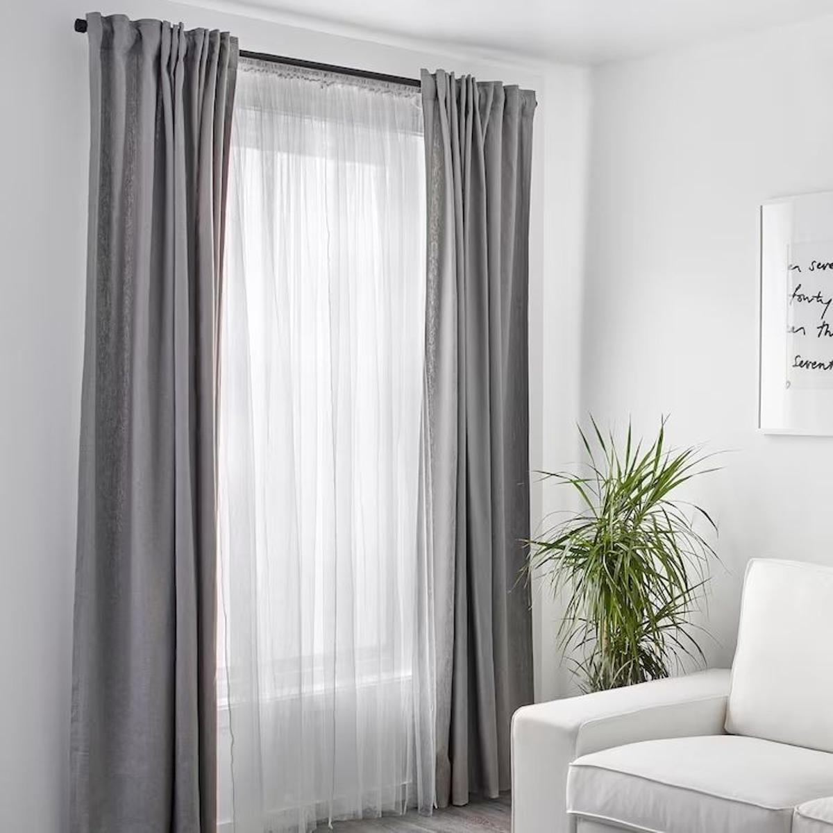 LILL Cortinas red, par, blanco,