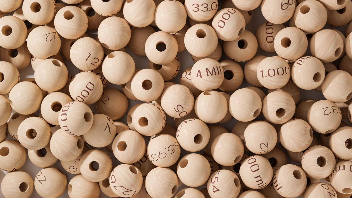 Las bolas de la Lotería de Navidad.