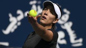 16 February 2020, United Arab Emirates, Dubai: Spanish tennis player Garbine Muguruza in action during a training session ahead of the 2020 Dubai Tennis Championships, which will be held from 17 to 29 February. Photo: Yorick Jansens/BELGA/dpa