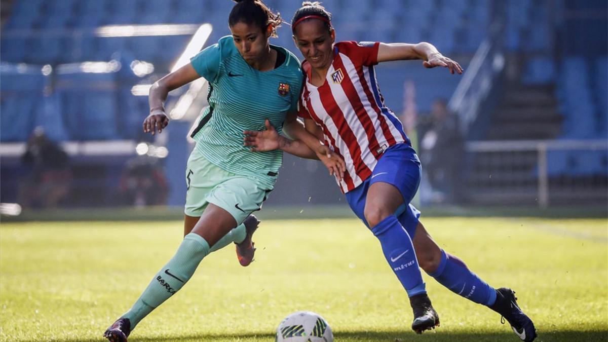 Marta Corredera, en una imagen del Atlético-Barça de la primera vuelta
