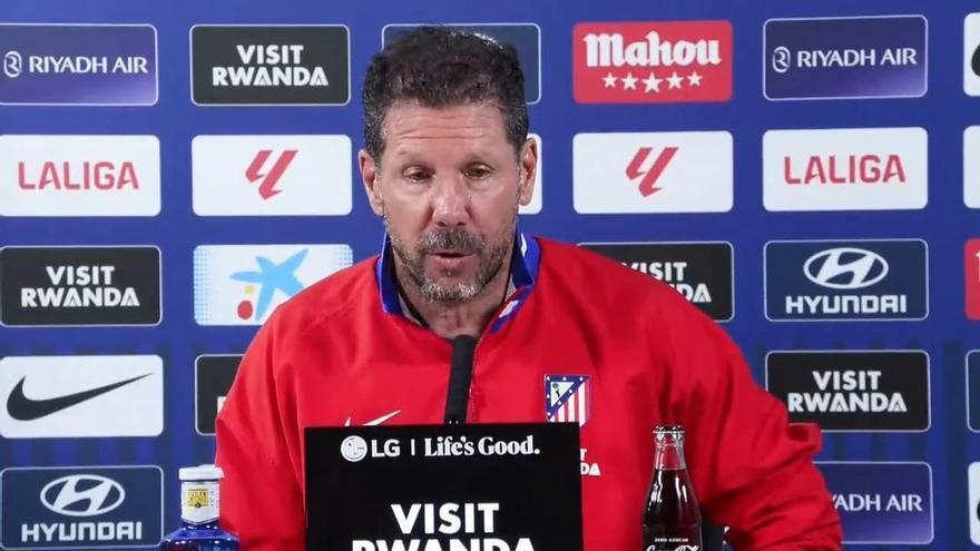Simeone confirma las bajas de Oblak, Mendoza y Pubill en LaLiga ante el Barcelona