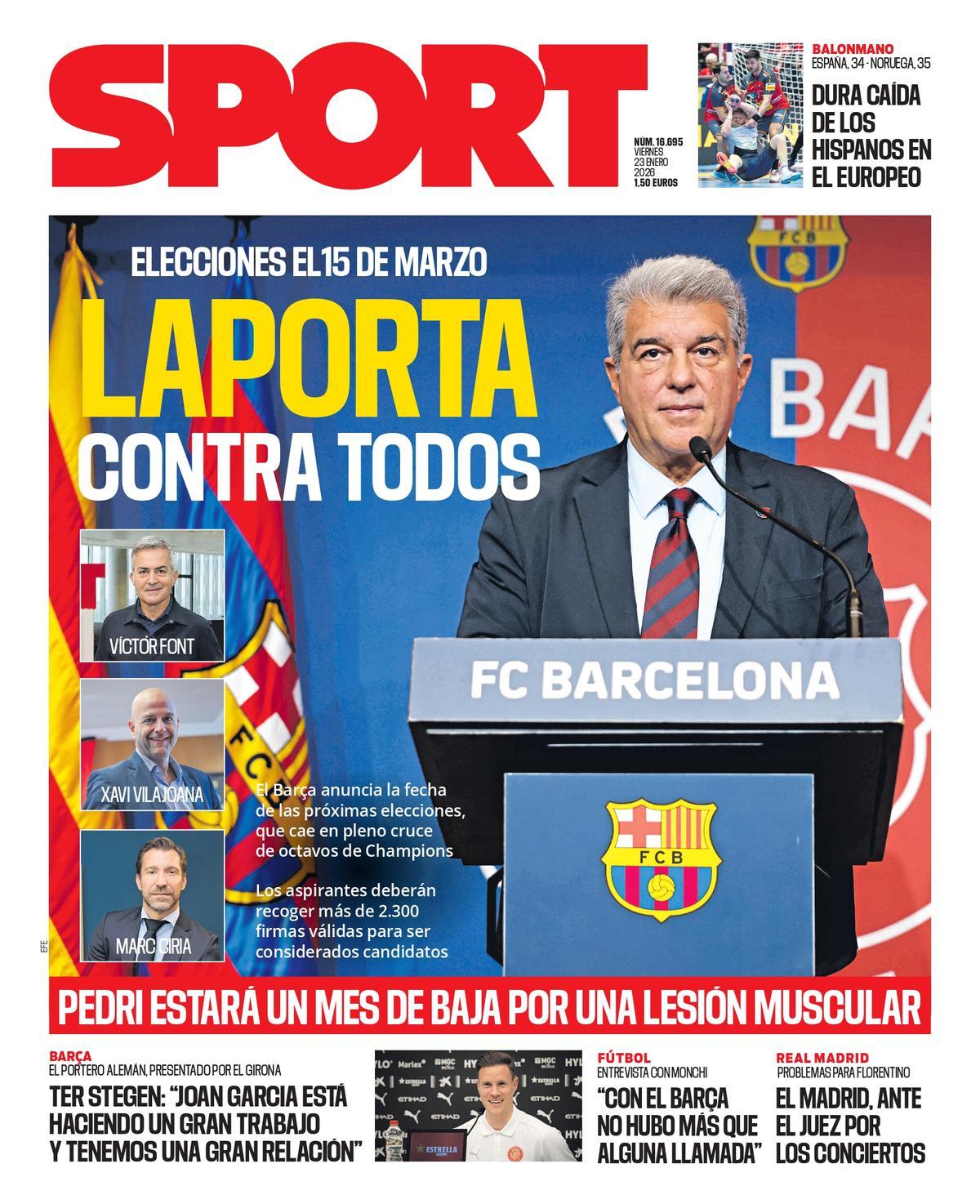 La portada SPORT de este