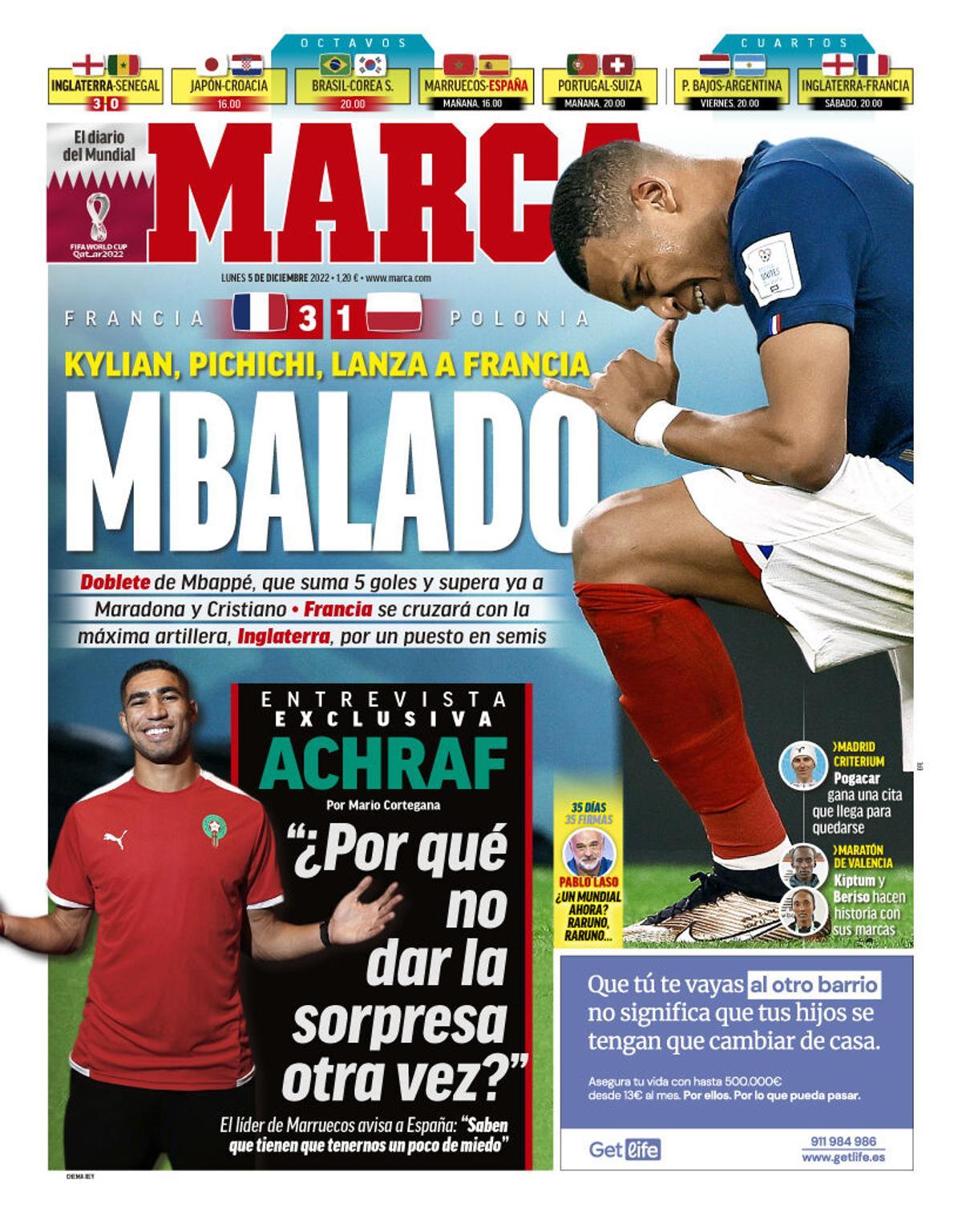 La prensa internacional, rendida a Mbappé e Inglaterra