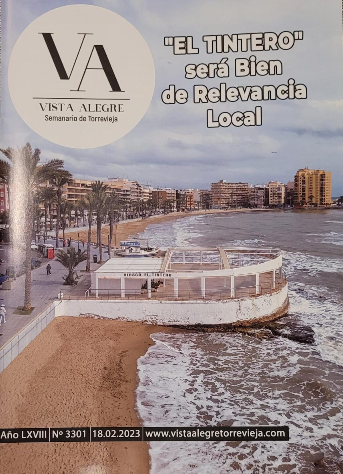 Portada del Semanario Municipal Vista Alegre de febrero de 2023 donde se anuncia la protección del kiosco